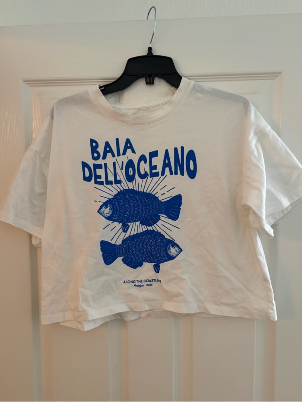 SO Goods for Life White Cotton SZ M Tee with Printed Fish Logo